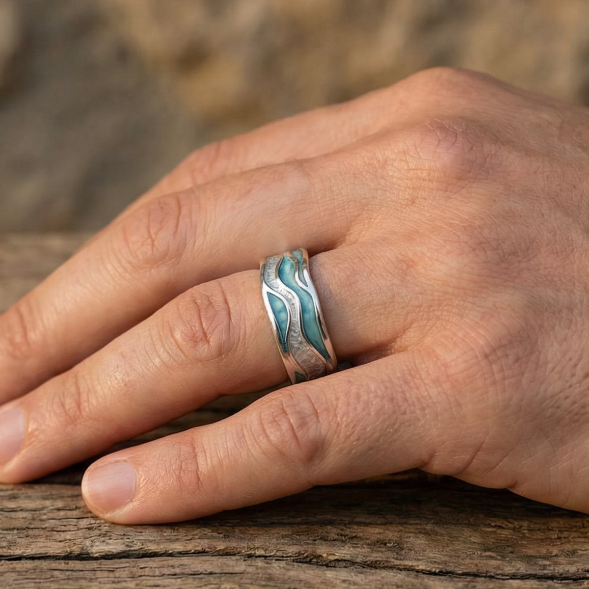 Ring with Turkish Silver Stripes