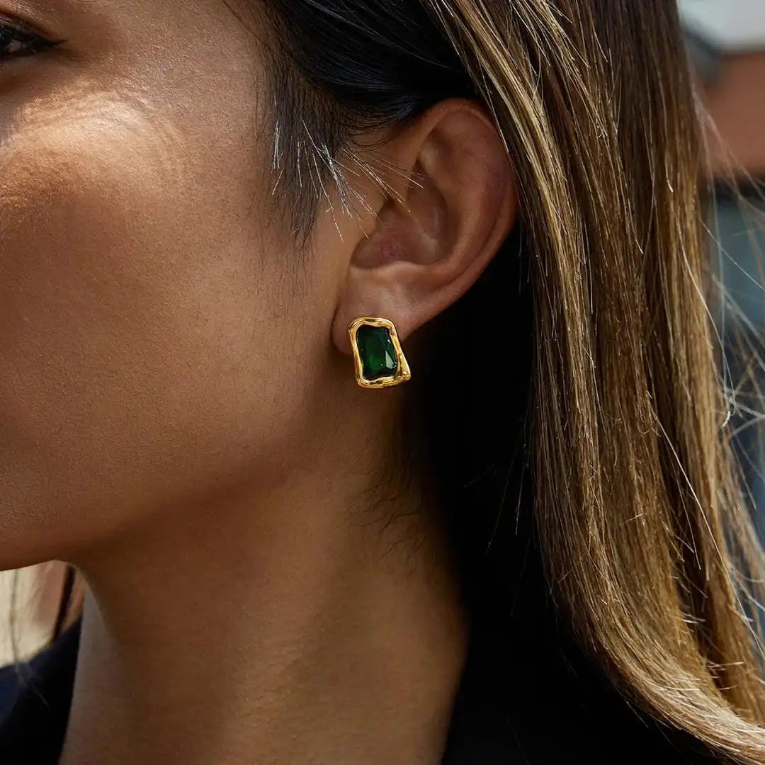 Eternal Gold Square Zircon Earrings