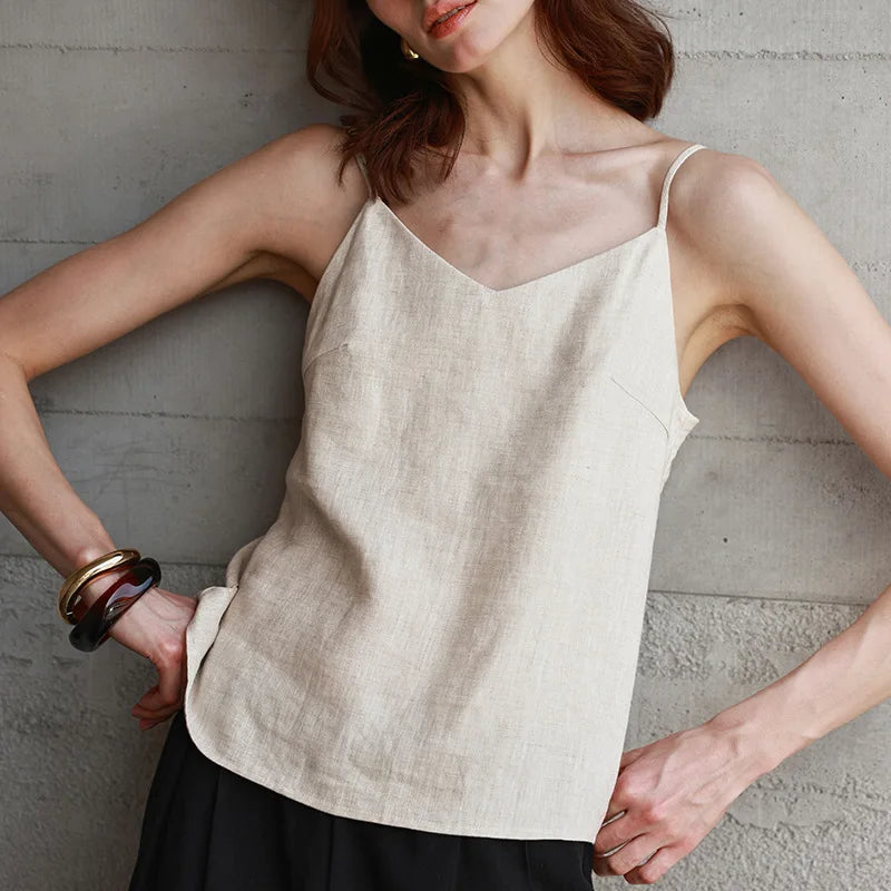 Women's Canvas Top with V-Cut