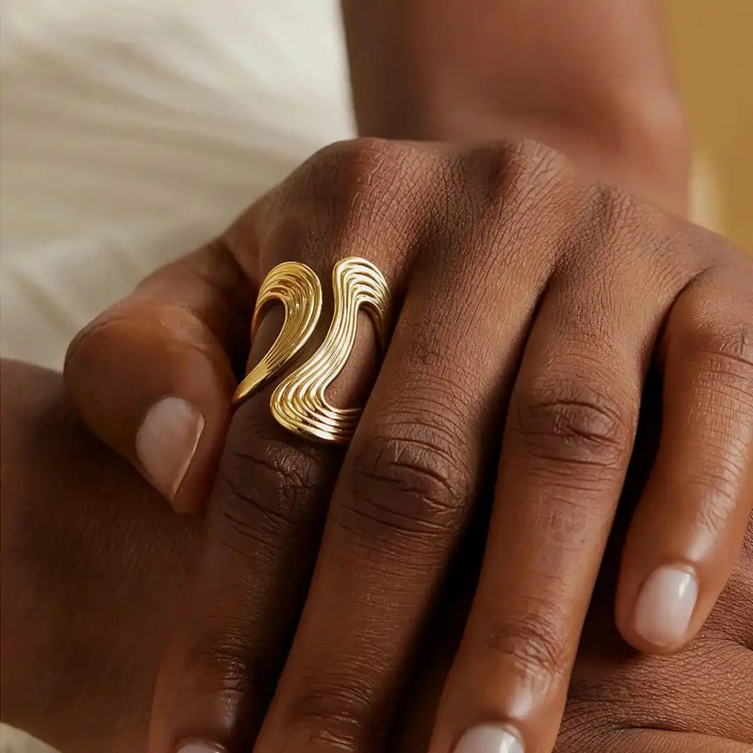 Exceptional Ring with Golden Beads