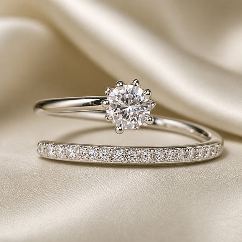 Glow Ring in Zirconium with White Gold Plating