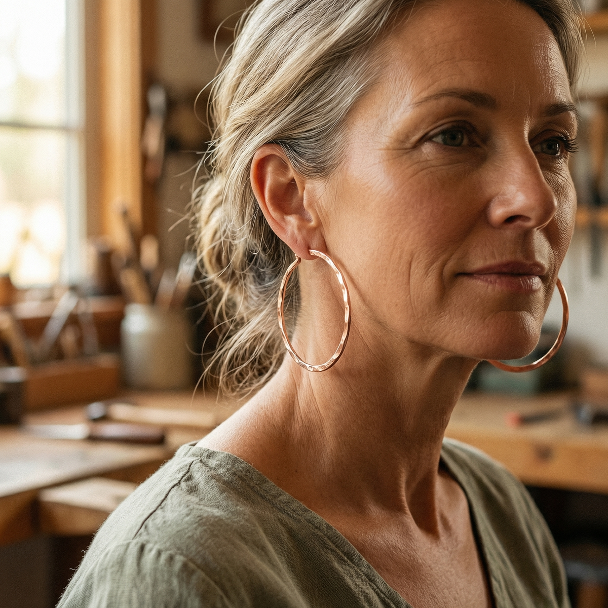 Calista Santorini Copper Willow Earrings