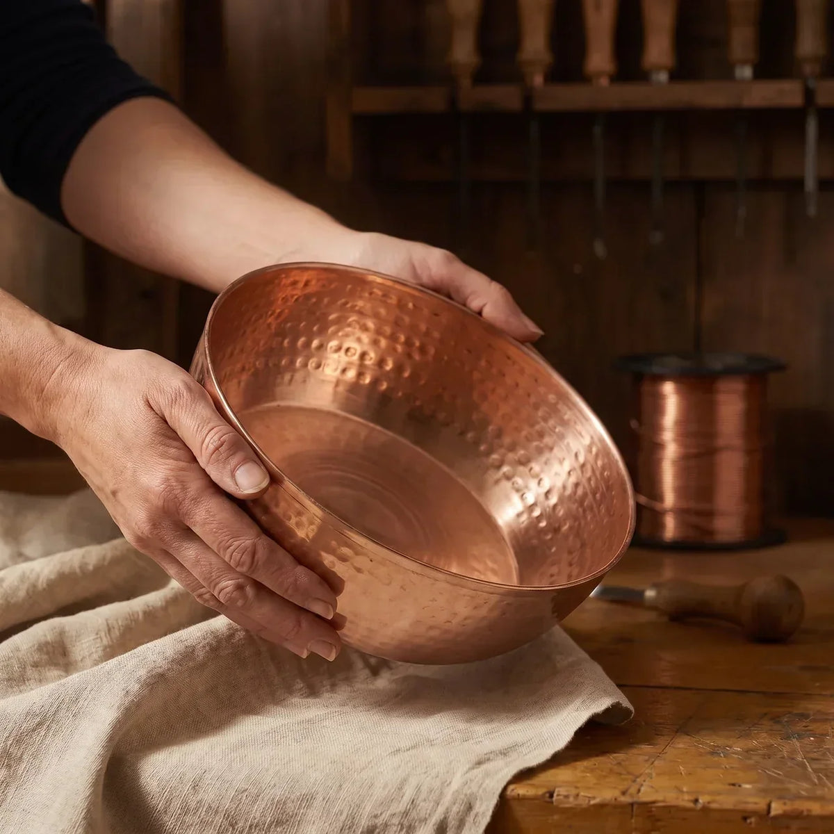Calista Santorini Handmade Copper Serving Bowl