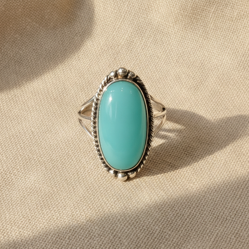 Noemi™ - Ring with Turquoise and Woven Band