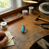 Noemi™ - Ring with Turquoise and Woven Band