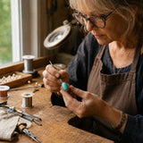 Noemi™ - Ring with Turquoise and Woven Band