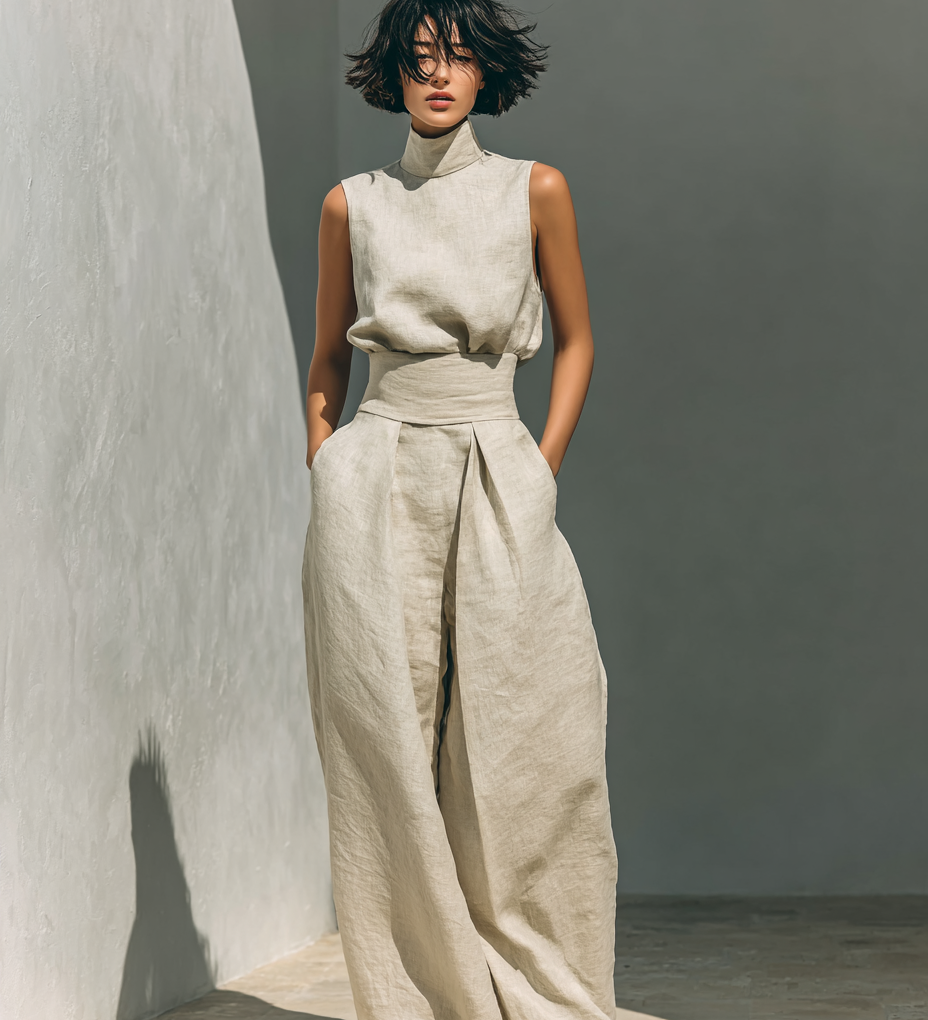 Maria | Minimalist Blouse & Wide-Leg Trousers Set for Women