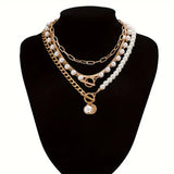 Set of Multi-Layer Necklaces with Modern Beads