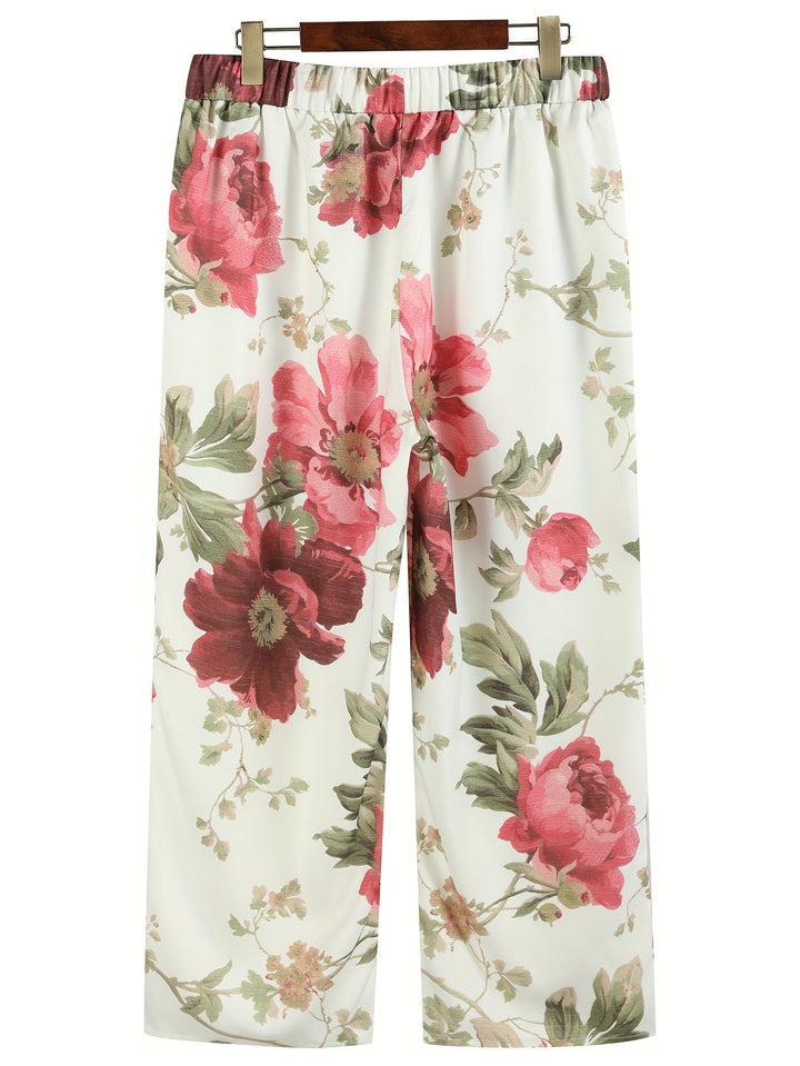 Zoe | Summer Trousers With Floral Pattern