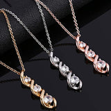 White Gold Necklace with Infinite Pendant and Zirconia
