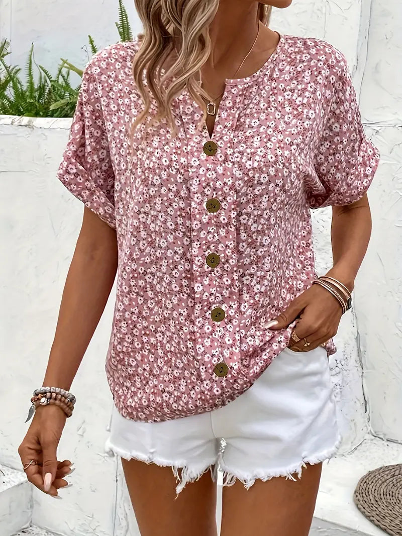 Delphine | Floral Button-Up Blouse