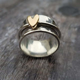 Rose of Hearts Vintage Silver Gold Ring