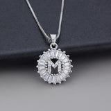 Necklace in White Gold with Initial "Z" and Zirconia