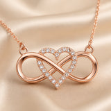Infinity Heart Pendant in White Gold with Necklace