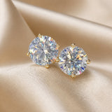 Brilliant White Gold Earrings with Zirconia