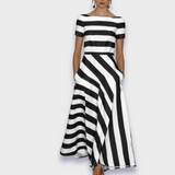 Janel - Long Striped Dress, Handmade
