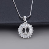 White Gold Necklace with Initial "Z" and Zirconia