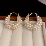 Hoop Earrings with Smooth Pearls