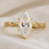 Gold Ring with Marquise Crystal