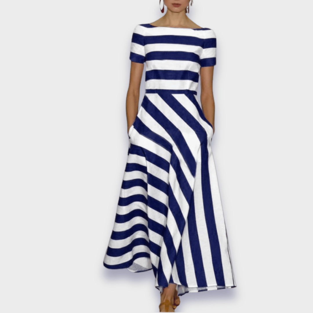 Janel - Long Striped Dress, Handmade
