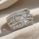 Zirconia Layered Statement Ring