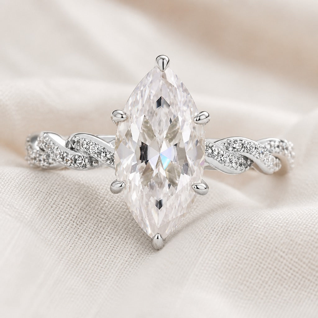 Gold Ring with Marquise Crystal