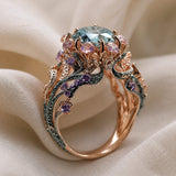 Silver Ring with Flowers