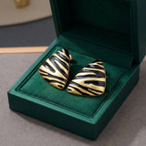 Zebra Triangle Earrings