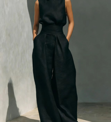Maria | Minimalist Blouse & Wide-Leg Trousers Set for Women