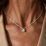 Eternity Necklace with Zirconia in White Gold