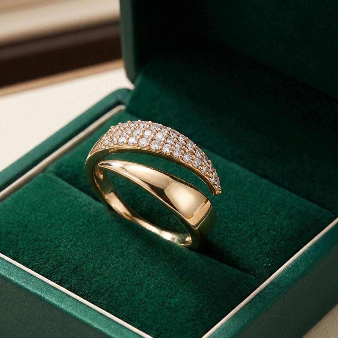 Elegant Wrap Crossover Ring