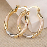 Vintage Round Earrings in Gold, Silver and Pink