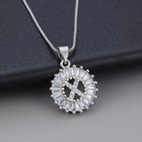 White Gold Necklace with Initial "Z" and Zirconia