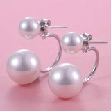 Statement Earrings with Double Pearls