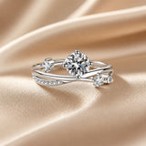 White Gold Zirconia Star Setting Ring