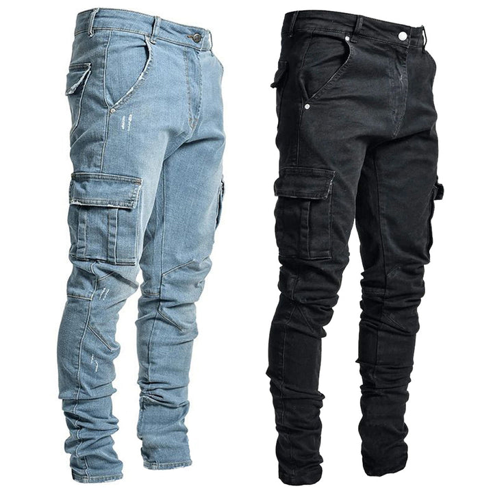 Men's Slim Fit Denim Cargo Joggers – Casual, Stylish, and Functional