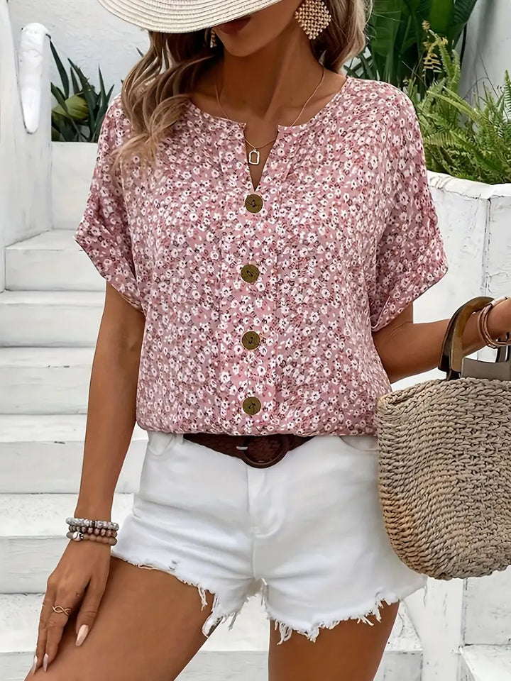 Delphine | Floral Button-Up Blouse