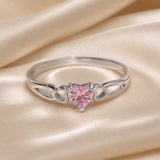 Rosalie: Heart-Shaped White Gold Ring with Zirconia