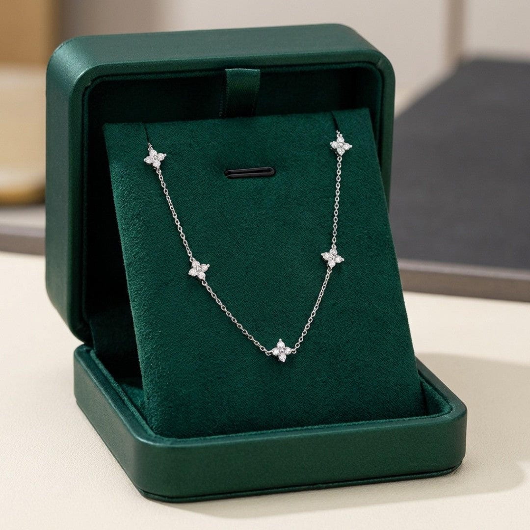 Wonderful Necklace with Embedded Zirconia