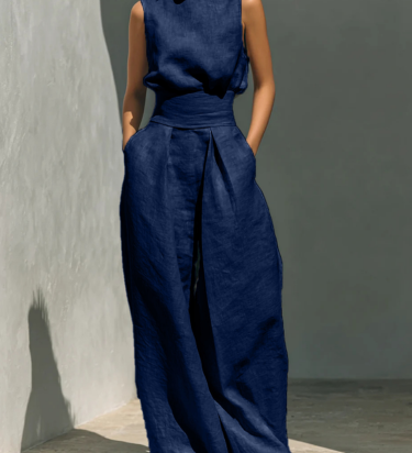 Maria | Minimalist Blouse & Wide-Leg Trousers Set for Women