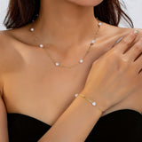 Jewellery Set with Fine Pearl Chain