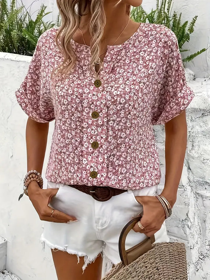 Delphine | Floral Button-Up Blouse