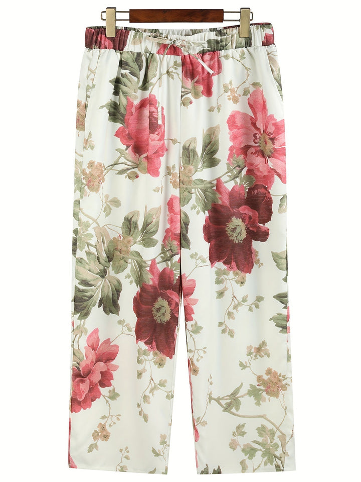 Zoe | Summer Trousers With Floral Pattern