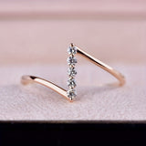 Slim white gold ring with zirconia in Z shape