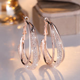 Luxury Drop Earrings Made of Zirconia and White Gold