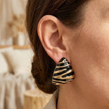 Zebra Triangle Earrings