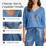 Set of top with gold leaf "Devil's Eye" and sequined trousers