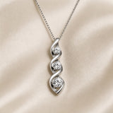White Gold Necklace with Infinity Pendant and Zirconia