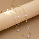 Jewellery Set with Fine Pearl Chain