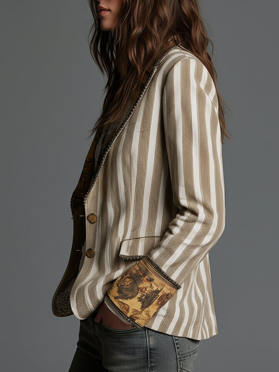 Roberta | Artistic Striped Blazer